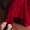 Red Sequin Embellished Kurta Palazzo Set - Image 2