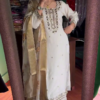 heavy embroidery kurta set with printed dupatta - Image 6