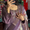 heavy embroidery kurta set with printed dupatta - Image 7