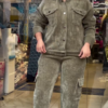 Women Greay Solid Double-Breasted Corduroy Co-Ords Set For luxurious Look - Image 10