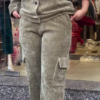 Women Greay Solid Double-Breasted Corduroy Co-Ords Set For luxurious Look - Image 8