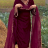 Meesho Designer Partywear Velvet Suit  Bollywood style velvet suit - Image 2