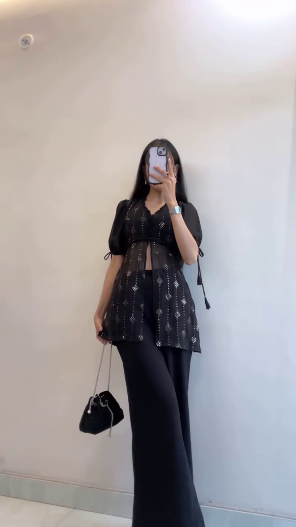 Buy indo street Embroidered Sequined Top With Palazzo - Co-Ords for Women
