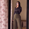 Women Satin Full Sleeve Black Shirt Casual Party with pant - Image 2