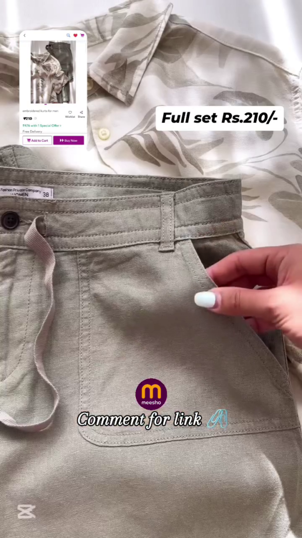 Buy Olive Trousers & Shart Sat for Women - Image 3