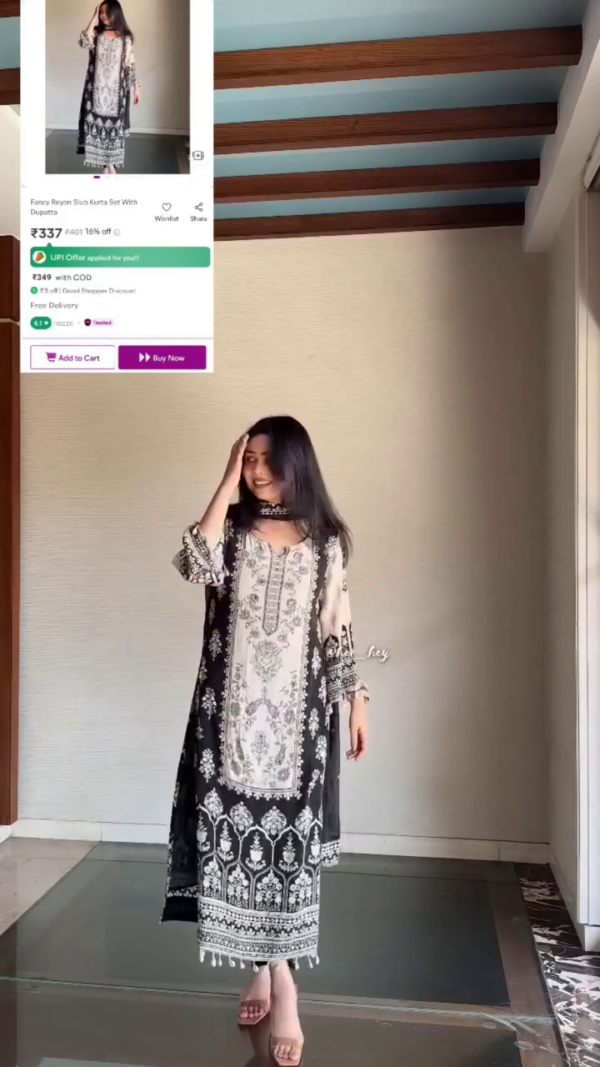 Fancy White Color Chinon Printed Mirror Work Salwar Suit