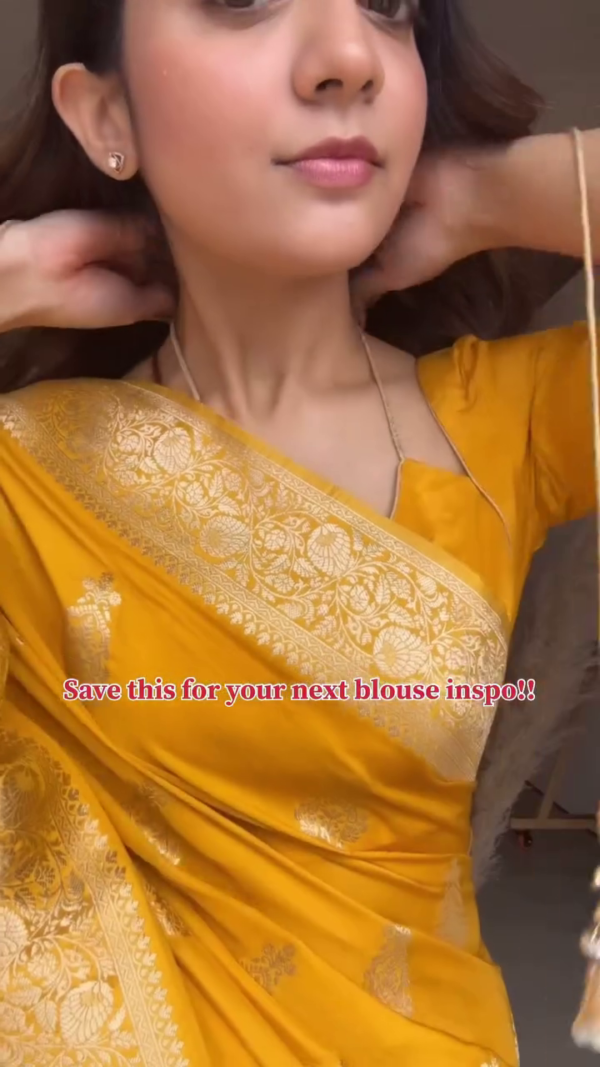 Ready to Wear Soft Banarasi Silk Saree - Image 3