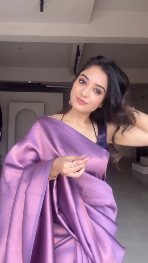 Ready to Wear Soft Banarasi Silk Saree - Image 7