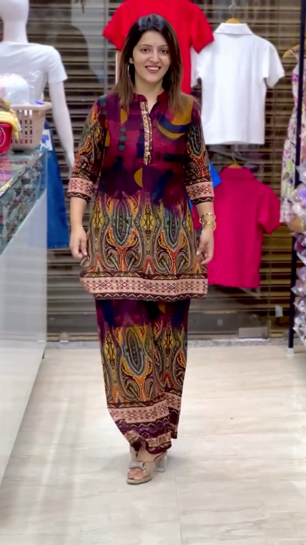 Office /Casual Wear Ethnic Kurti Plazzo Set
