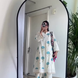 Women Khadi Cotton Kurta Pant Set