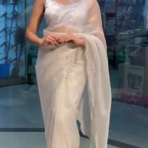 RICH TISSUE TWEEL NET SAREE SPECIAL FOR OCCASION WITH RICH DIAMOND CUT WORK