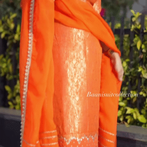 Exotic Orange Color Thread Work Top – A Bold and Elegant Addition to Your Wardrobe